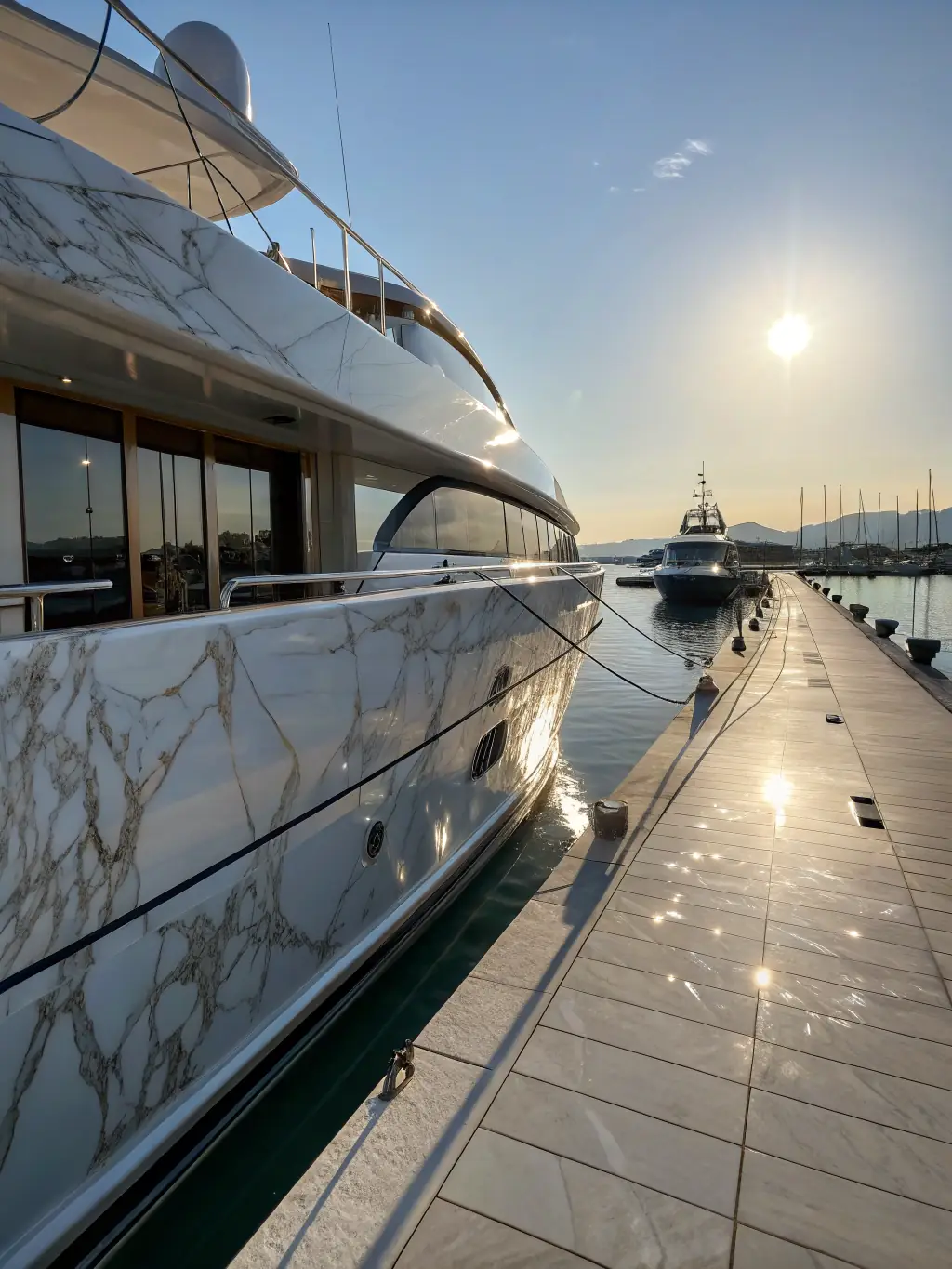 A sleek, modern yacht cruising along the coastline of Monaco, representing the yacht charter services provided by Riviera Privée.