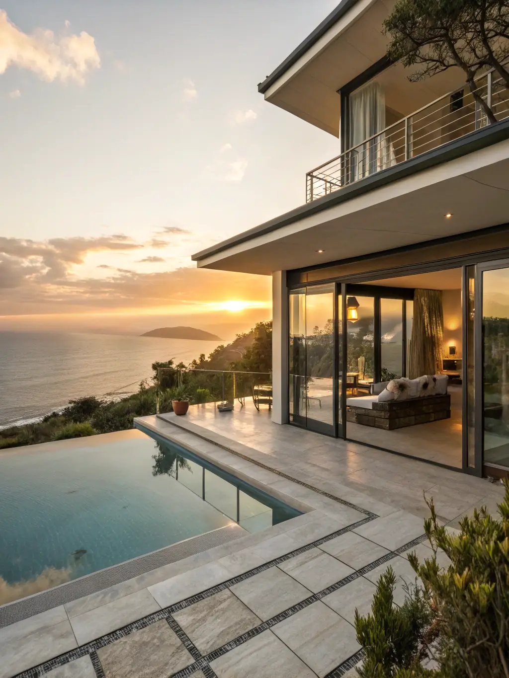 A luxurious villa overlooking the Mediterranean Sea in Saint-Tropez, showcasing the high-end accommodation options available through Riviera Privée.